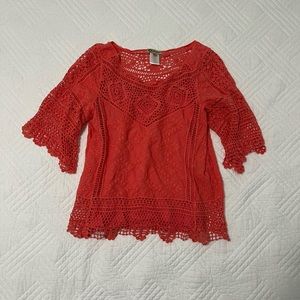 Coral lace top